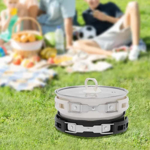 Miniatura 6 de Olla eléctrica portátil con asas plegables, sartén antiadherente, mini olla caliente, 1.6L/0.42 galones, 500 W, 110 V, olla multifuncional