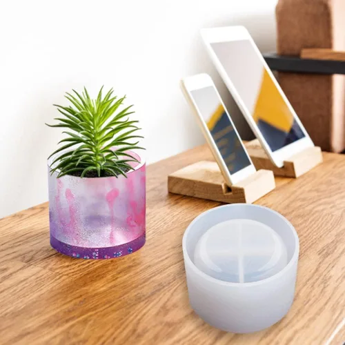 Miniatura 9 de Molde redondo de resina para maceta, molde de resina cilíndrica de silicona, para bricolaje, macetas de jardinería, manualidades, decoración