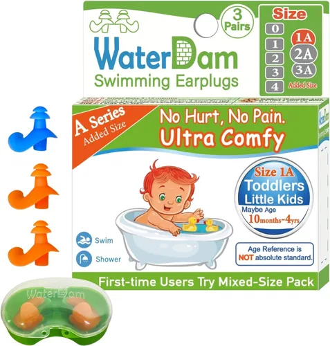 Miniatura 17 de WaterDam A-Series - Tapones de natación para los oídos, ultra cómodos, grandes, impermeables
