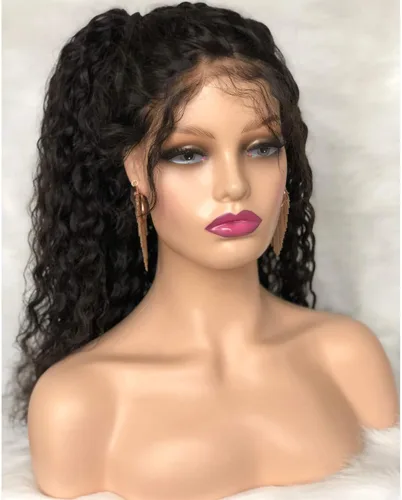Miniatura 2 de Voloria Cabeza de maniquí femenino realista con maniquí de hombro Cabeza de PVC Busto Peluca Soporte de cabeza con maquillaje para pelucas, collar