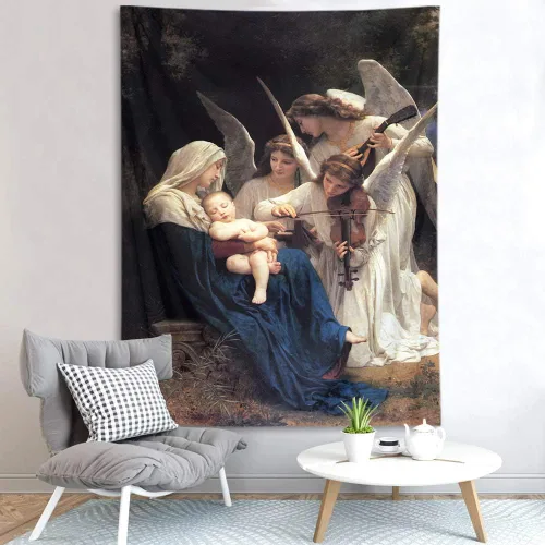 Miniatura 2 de HVEST Tapiz cristiano para colgar en la pared, tapiz navideño para colgar en la pared, tapiz de Jesús para dormitorio, habitación, decoración