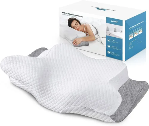 Miniatura 8 de ZAMAT Almohada cervical ajustable de espuma viscoelástica, almohadas de cuello inodoras para aliviar el dolor, almohadas ortopédicas para dormir