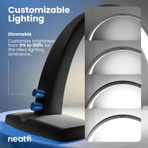 Miniatura 5 de Neatfi Luz de Media Luna para Lámpara de Escritorio de Uñas, Lámpara de Mesa, Múltiples Modos de Iluminación de Escritorio para Esteticistas