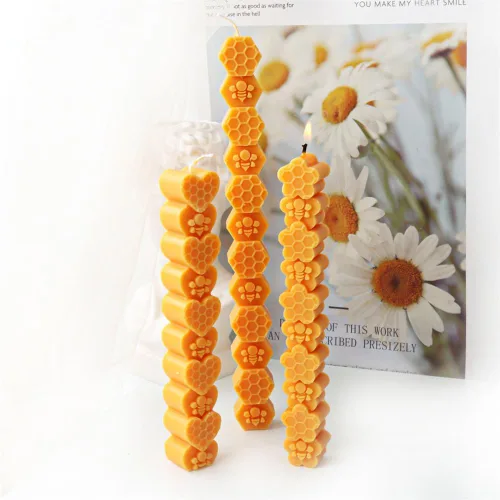 Miniatura 3 de Cestony 3 moldes de silicona para velas en forma de corazón, flores, panal, para manualidades, velas de resina, aromaterapia, cera, jabón, flores