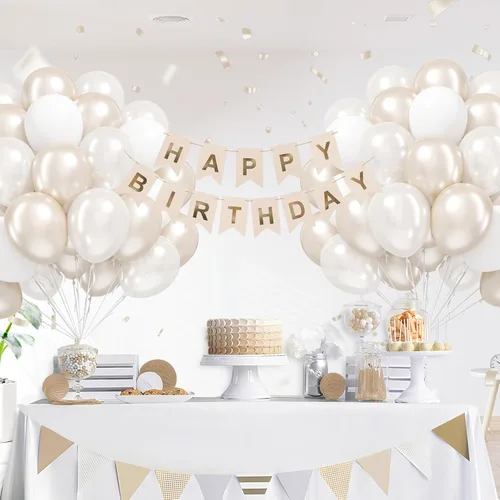 Miniatura 7 de 60 globos de perlas de doble relleno de 12 pulgadas, globos blancos perlados, globos de látex blanco para bodas, despedidas de soltera, baby shower