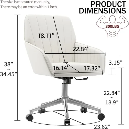 Miniatura 3 de YISHENG Silla de escritorio de oficina de terciopelo con base plateada, con ruedas, moderna altura ajustable de 360 grados, giratorias, tapizadas