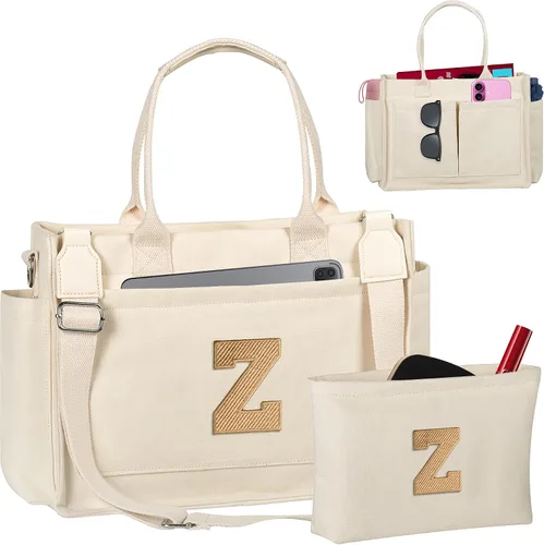 Miniatura 159 de Easter Basket Stuffers, Initial Tote Bag with Makeup Bag, Birthday Gifts for Women, Teen Girl Gifts Trendy Stuff