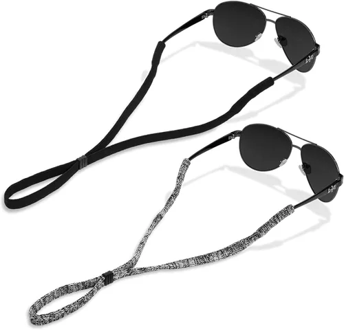Miniatura 10 de Correa de gafas (2 piezas) Correa de gafas deportivas Retenedor ajustable de gafas de sol para hombres mujeres Paquete de 2 (negro)