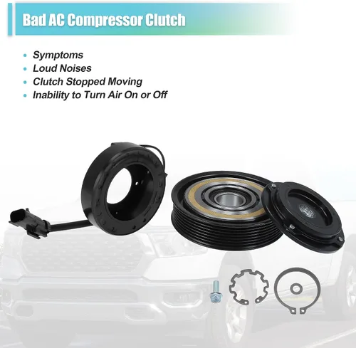 Miniatura 6 de X AUTOHAUX Kit de embrague del compresor de CA para Ram 1500 8CYL 5.7L 2003 2004 2005 2006 2007 2008 A/C embrague polea placa bobina reparación