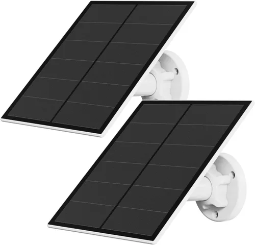 Panel solar para cámara de seguridad, panel solar USB de 5 W para micro USB y puerto USB-C para cámara de batería recargable al aire libre, paneles