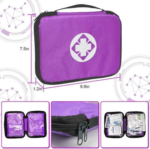 Miniatura 7 de Kit de Primeros Auxilios Pequeño-Compacto-Suministros de Recambio-Elementos Básicos de Emergencia - 300 PIEZAS Elementos Esenciales para el Hogar