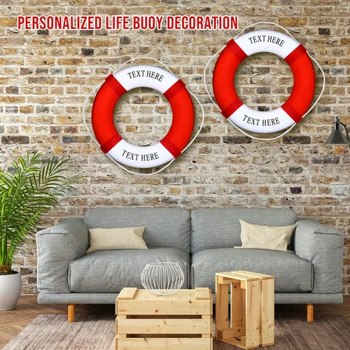 Miniatura 3 de Anillo de preservador de vida personalizado, decoración de casa con nombre personalizado, Plástico