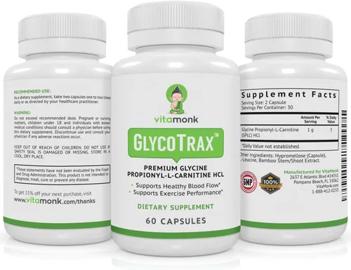 Miniatura 8 de VitaMonk GlycoTrax - Suplemento GPLC de alta absorción, sin rellenos artificiales, cápsulas de glicina GPLC propionil-L-carnitina, suplementos