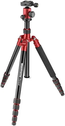 Miniatura 4 de Manfrotto Element Traveller - Kit de trípode pequeño de aluminio de 5 secciones con cabeza esférica Rojo