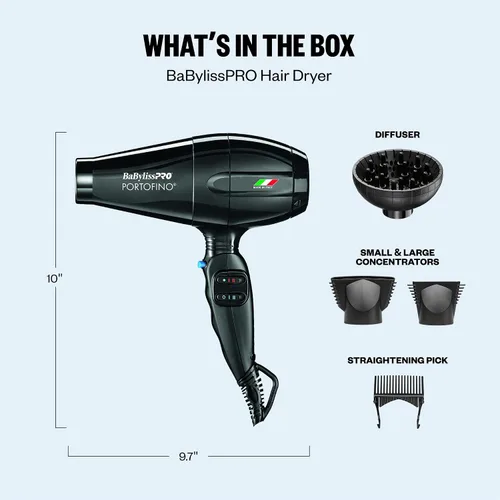 Miniatura 7 de BaBylissPRO Nano Titanium Italian Portofino Hair Dryer - Professional 2000 Watt Blow Dryer