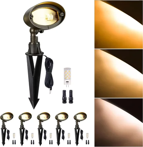 Miniatura 46 de Gardenreet Luz de Inundación de Bajo Voltaje para Exteriores - Luz LED de Lavado de Pared de Latón Sólido 12V, Paisajística de Cableado Fijo