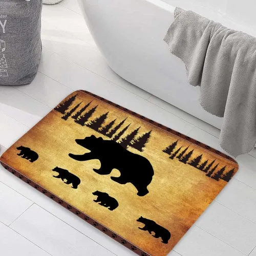 Miniatura 13 de JAWO Tapete de baño blanco y negro, de franela con enrejado marroquí, antideslizante, para cocina, ducha, bañera, fregadero, (16 x 24 pulgadas)