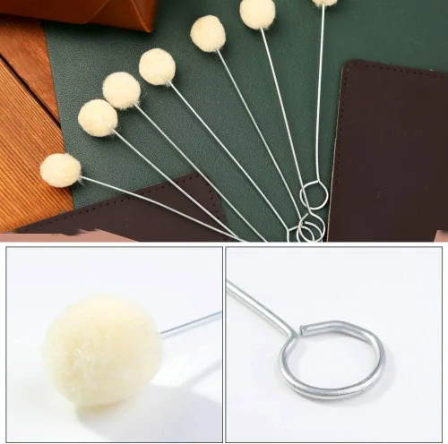 Miniatura 4 de BUTUZE Daubers - Cepillo de lana Daubers de lana con mango de metal, para tintes de cuero para proyectos de manualidades (50 unidades)