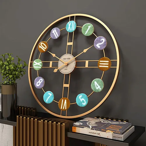 Clock Large,Vintage 3D Metal Roman Numeral Arabic Wall Watches Industrial Gear European Retro Clocks Decoration for Living Room Restaurant Office