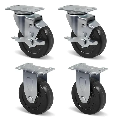 Miniatura 12 de Juego de 4 ruedas giratorias de 3 pulgadas, ruedas giratorias resistentes, ruedas de goma dura para muebles de camión de plataforma, carrito móvil