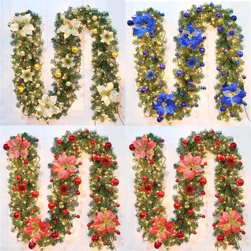 Miniatura 7 de MASHANG Luces de Navidad – Cadena de luces a pilas, 50 luces LED, miniluces, 8 modos, cable verde, mini juego de luces con temporizador para árbol