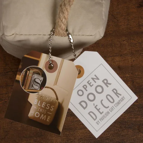 Miniatura 8 de Pavilion Gift Company 72151 Bless This Home - Tope para puerta, 5 x 6 pulgadas, gris, bronceado, beige y blanco