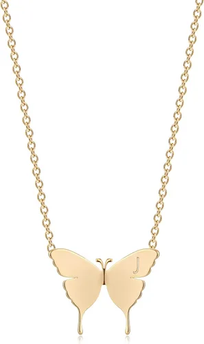 MEVECCO Collar delicado con inicial de oro de 18 quilates, chapado en oro de 18 quilates, collar delicado para uso diario para mujer, joyería
