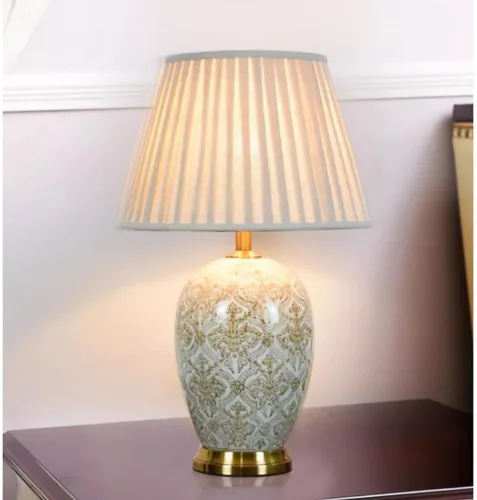 Miniatura 7 de Lamp for Desk Retro Ceramic Table Lamp Villa Living Room Large Side Table Corner Lamp Study Bedroom Bedside Lamp Desk Lamps for Home Office(Push