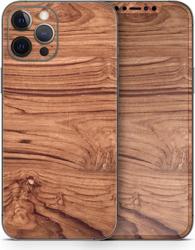 Miniatura 4 de DesignSkinz Kit de calcomanías de cuerpo completo compatible con iPhone 15 Plus, madera natural de lujo V2