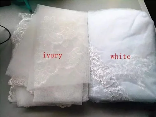 Miniatura 4 de Drop Veil 2 Tier Catedral Nupcial Velo de Boda Colorete con Peine