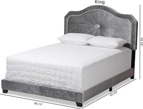 Miniatura 9 de Baxton Studio Camas (se requiere somier), Queen, gris