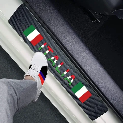 Miniatura 16 de Juego de 4 protectores de fibra de carbono para umbral de puerta de automóvil, protector de entrada decorativo para automóvil, camión, SUV, puertas