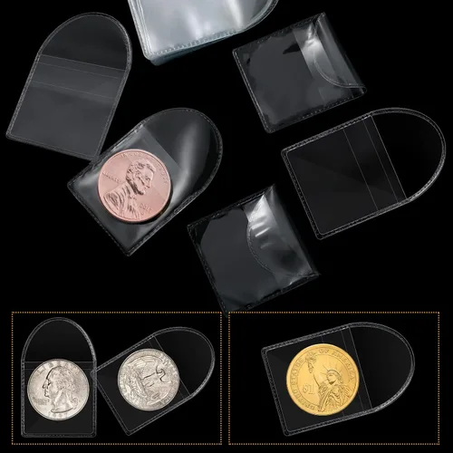 Miniatura 4 de Eaasty 150 fundas individuales de plástico transparente de 2.2 x 2.2 pulgadas para coleccionistas, fundas de plástico transparente