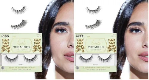 Miniatura 10 de KISS Las Musas, Pestañas Postizas, 'Noblesse', 12mm, Incluye 1 Par, Fácil de Aplicar, Racimos de Pestañas Reutilizables