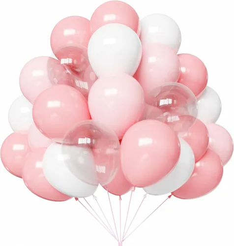Miniatura 30 de Globos rojos y blancos, 67 globos de confeti rojo de 12 pulgadas y globos blancos para el día de la madre, día de San Valentín, cumpleaños, boda