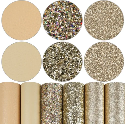 Miniatura 34 de Litchi Paquete de 6 hojas de cuero sintético de 8 x 12 pulgadas para aretes de lazo, tela de vinilo fácil de cortar para Cricut, cuero sintético