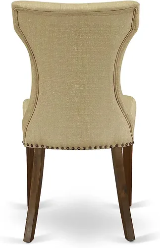 Miniatura 13 de East West Furniture DLGA3-AWA-03 - Juego de mesa de comedor de 3 piezas que contiene una mesa de cocina redonda con gotas y 2 sillas Parson, 42 x 42