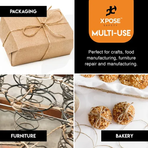 Miniatura 2 de Cuerda de sisal – Cuerda de fibra natural fina de 1 capa en el carrete – para poste rascador de gatos, piezas de repuesto de árbol de gato, juguete