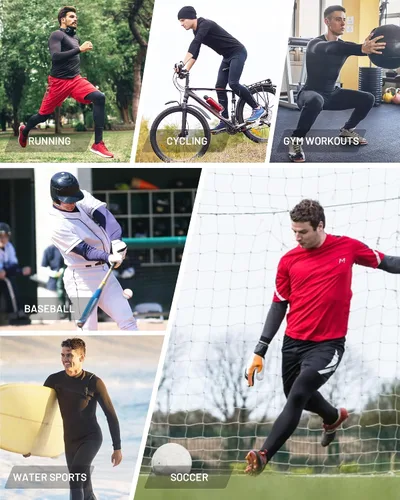 Miniatura 6 de Camiseta de compresión para hombre, manga larga, de secado rápido, para entrenamiento, gimnasio, camiseta SPF para correr, camiseta deportiva