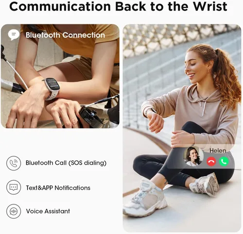 Miniatura 5 de Relojes inteligentes para mujer Fitness Rastreador de actividad física con marcarecepción de llamadas 247, ritmo cardíaco, monitor de sueño SpO2