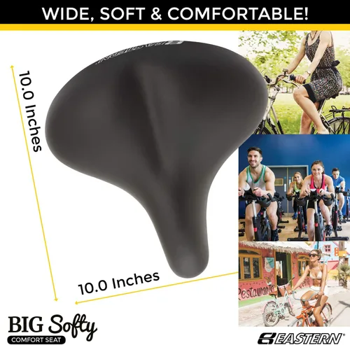 Miniatura 4 de Asiento de bicicleta grande y suave para personas mayores - Spin interior - Bicicletas estacionarias y estáticas - Sillín de bicicleta grande ancho