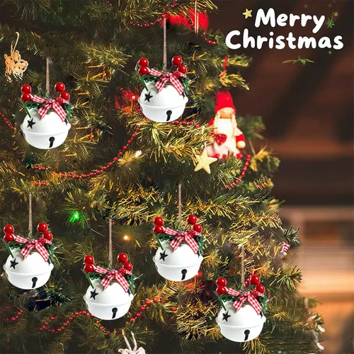 Miniatura 2 de 18 PCS Adornos de Cascabeles Navideños en Rojo, Blanco, Verde - Decoración de Árbol de Navidad, Corona, Adorno Conmemorativo Campana-1