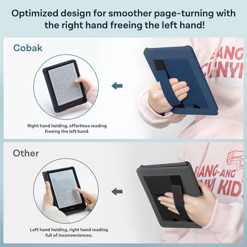 Miniatura 8 de CoBak Lightweight Stand Case for TCL 7" 12th Gen 2024 and Colorsoft with Right Hand Strap - Compatible with iPhone MagSafe, for Samsung/Belkin/Anker