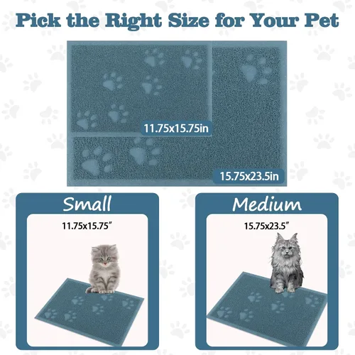 Miniatura 8 de Darkyazi Tapete para caja de arena para gatos para atrapar la arena del piso, parte trasera antideslizante, control de dispersión, fácil de limpiar