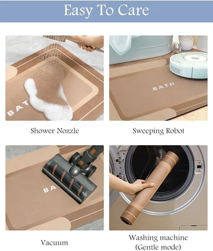 Miniatura 6 de MontVoo - Tapete de baño antideslizante, súper absorbente, resistente a las manchas, de secado rápido, delgado, para baño, suelo, bañera, tocador