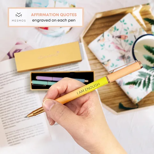 Miniatura 4 de MESMOS Juego de 3 bolígrafos de punta fina de 0.7mm con tinta de gel, juego de bolígrafos elegante para mujeres, regalos inspiradores para mujeres