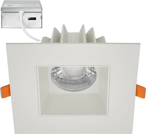 Maxxima 4 pulgadas Luz empotrable ultra delgada antirreflejos LED, sin lata, clasificación IC, 5 temperaturas de color seleccionables