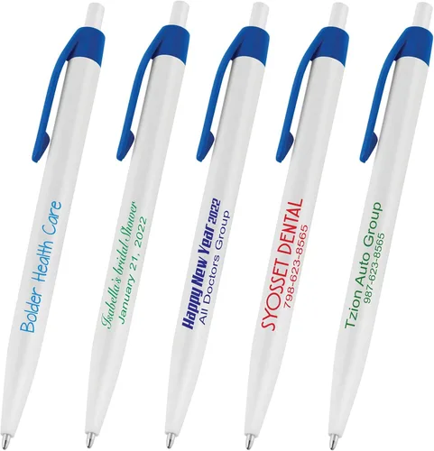 Miniatura 14 de (50 bolígrafos blancos) impresos en Estados Unidos, bolígrafo de tinta de escritura personalizado, impreso con tu logotipo y texto