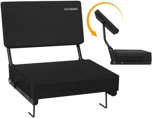 HUTMANG Silla - Asiento de estadio con soporte para el respaldo, respaldos de espuma acolchada, soporte de peso de 330 libras, portátil, plegable,