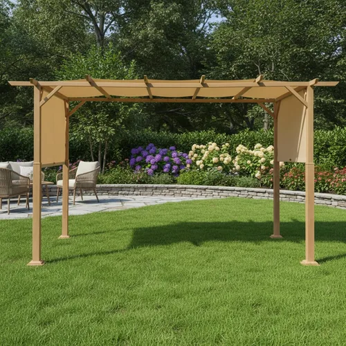 Miniatura 4 de Garden Winds Toldo de repuesto duradero 350 compatible con modelos Aldi Pergola 23700-23, 822993, 49964, beige